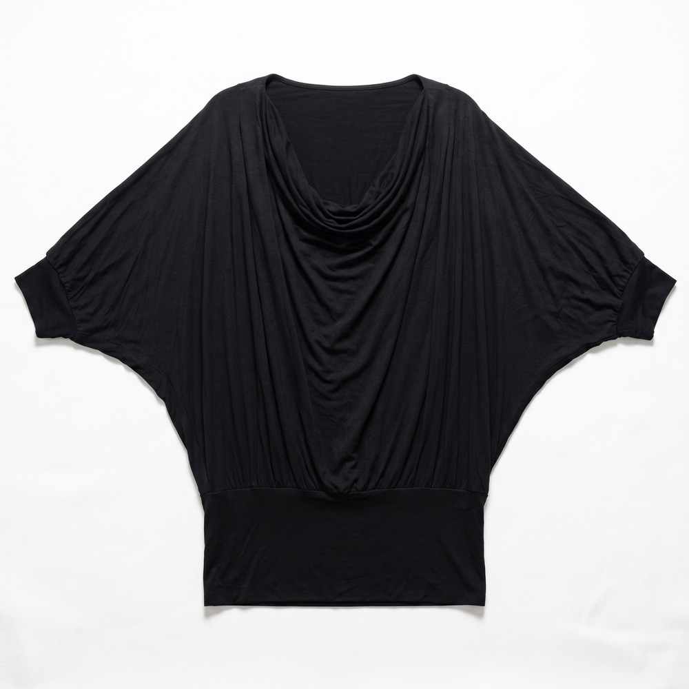 Karen Kane XL Black Cowl Neck Batwing Top Womens Casual Cozy Dolman